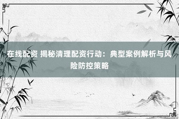 在线配资 揭秘清理配资行动：典型案例解析与风险防控策略
