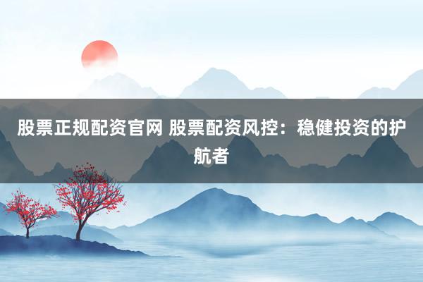 股票正规配资官网 股票配资风控：稳健投资的护航者