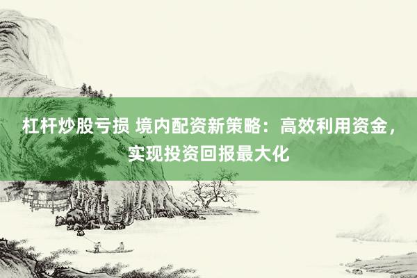杠杆炒股亏损 境内配资新策略：高效利用资金，实现投资回报最大化