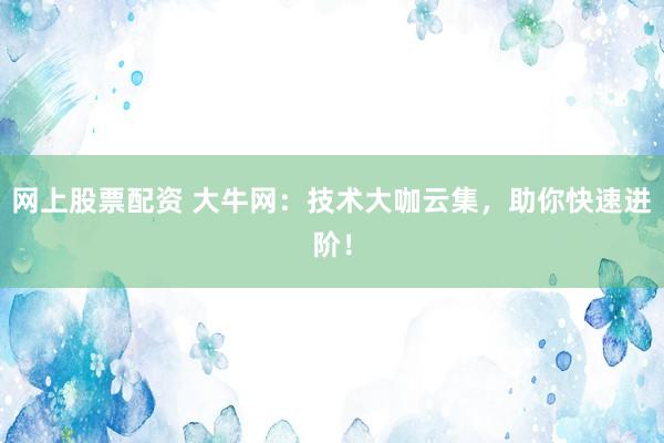 网上股票配资 大牛网：技术大咖云集，助你快速进阶！