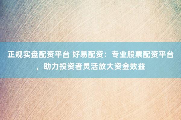 正规实盘配资平台 好易配资：专业股票配资平台，助力投资者灵活放大资金效益