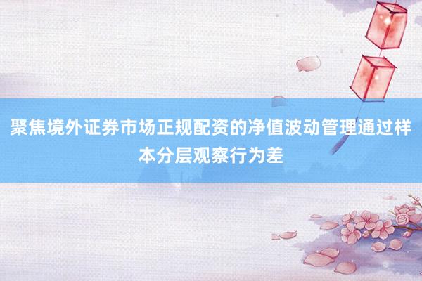 聚焦境外证券市场正规配资的净值波动管理通过样本分层观察行为差